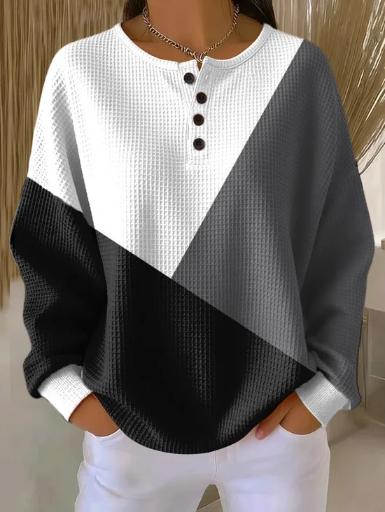 Women
                      Multicolor Block Crew Neck Printing Casual
                      Spring/Fall Long Sleeve Sweatshirt