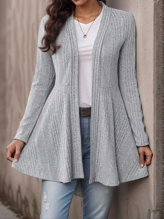 Women Plain Cover Up Casual Split Joint Spring/Fall Lightweight Cardigan