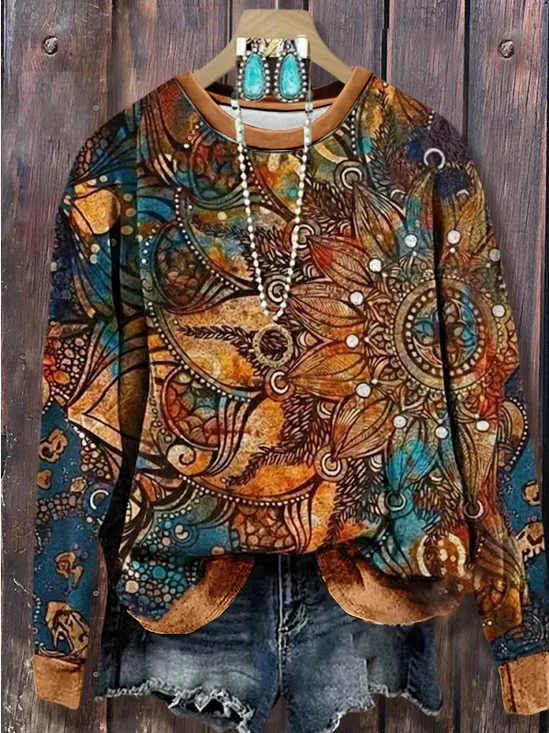 Women
                      Abstract Crew Neck Printing Casual Spring/Fall
                      Long Sleeve Sweatshirt