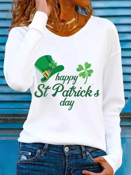 Women
                      Text Letters Long Sleeve Tee T-shirt Crew Neck
                      Printing Casual Graphic Tee Spring/Fall Top