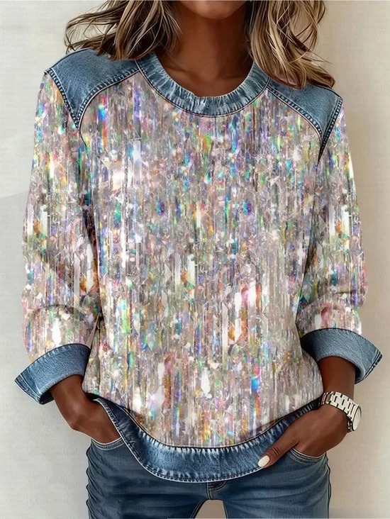 Women
                      Abstract Crew Neck Printing Vintage Spring/Fall
                      Long Sleeve Sweatshirt