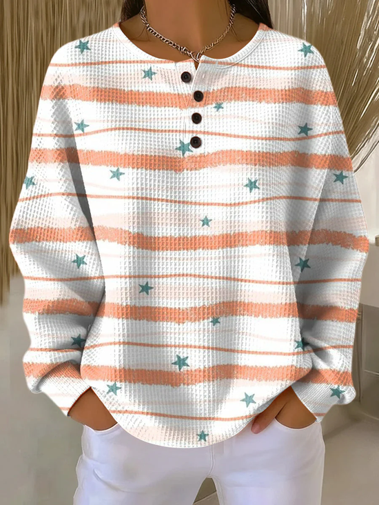 Women
                      Star Crew Neck Printing Casual Spring/Fall Long
                      Sleeve Sweatshirt