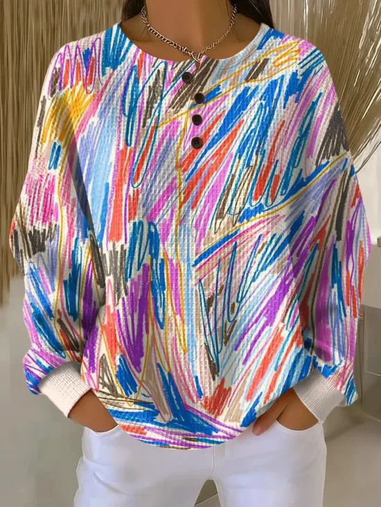 Women
                      Abstract Crew Neck Printing Casual Spring/Fall
                      Long Sleeve Sweatshirt