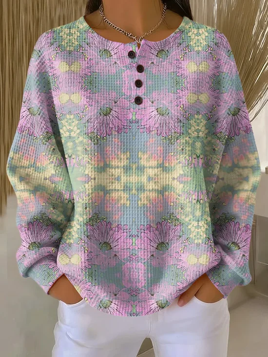 Women
                      Floral Crew Neck Printing Casual Spring/Fall Long
                      Sleeve Sweatshirt