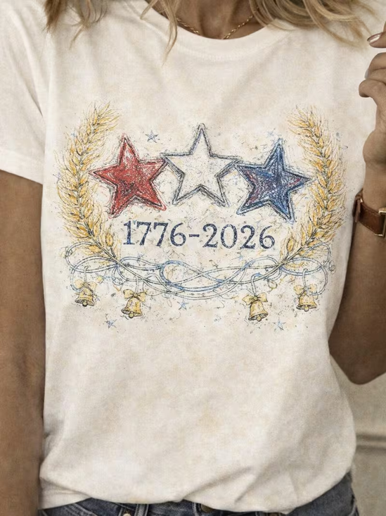 Women
                      Star Short Sleeve Tee T-shirt Crew Neck Printing
                      Casual Graphic Tee Summer Top