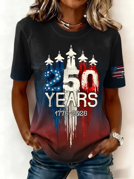 Women
                      Text Letters Short Sleeve Tee T-shirt Crew Neck
                      Printing Casual Graphic Tee Summer Top