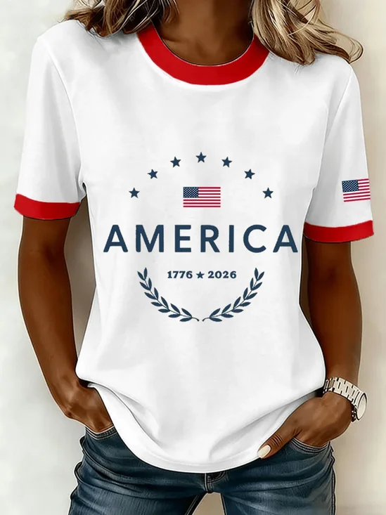 Women
                      Text Letters Short Sleeve Tee T-shirt Crew Neck
                      Printing Casual Graphic Tee Summer Top