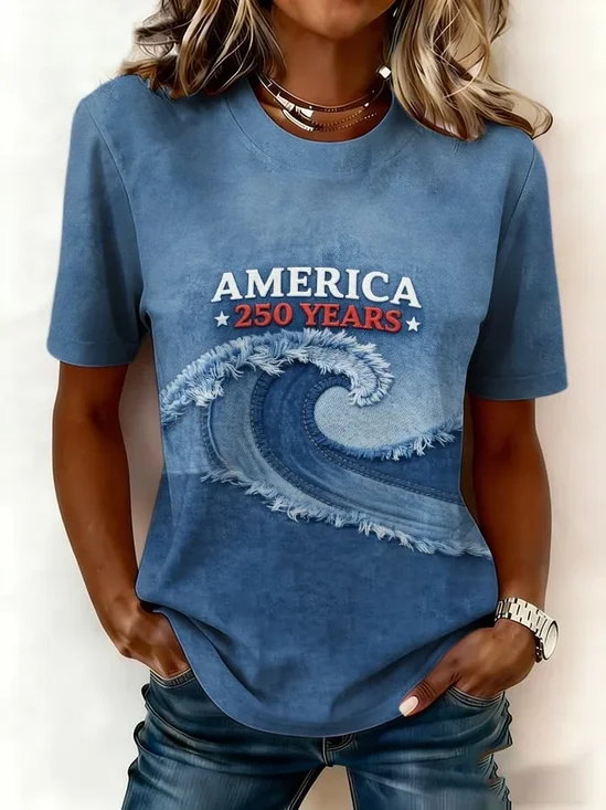 Women
                      Text Letters Short Sleeve Tee T-shirt Crew Neck
                      Printing Casual Graphic Tee Summer Top