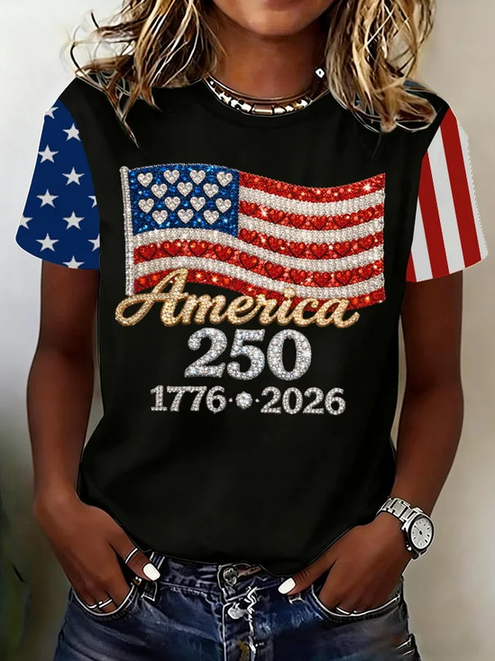 Women
                      Text Letters Short Sleeve Tee T-shirt Crew Neck
                      Printing Casual Graphic Tee Summer Top