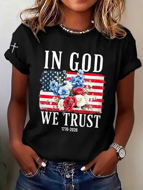 Women
                      Floral Short Sleeve Tee T-shirt Crew Neck Printing
                      Casual Graphic Tee Summer Top