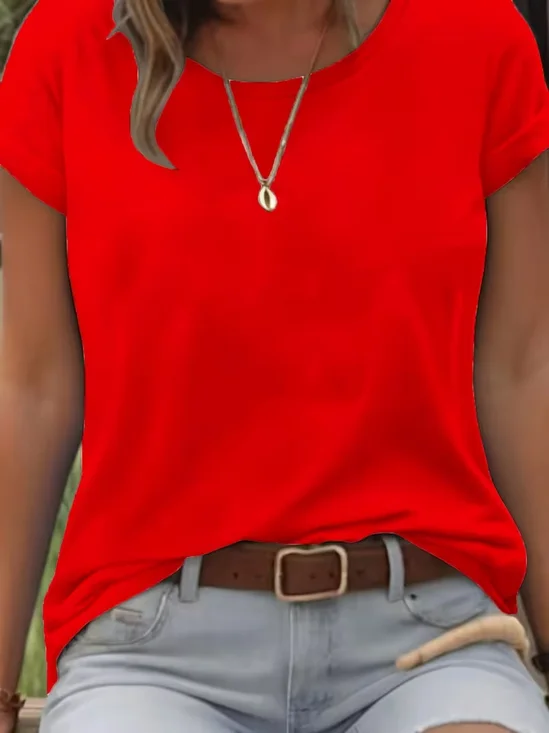 Women
                      Plain Short Sleeve Tee T-shirt Crew Neck Printing
                      Casual Graphic Tee Summer Top