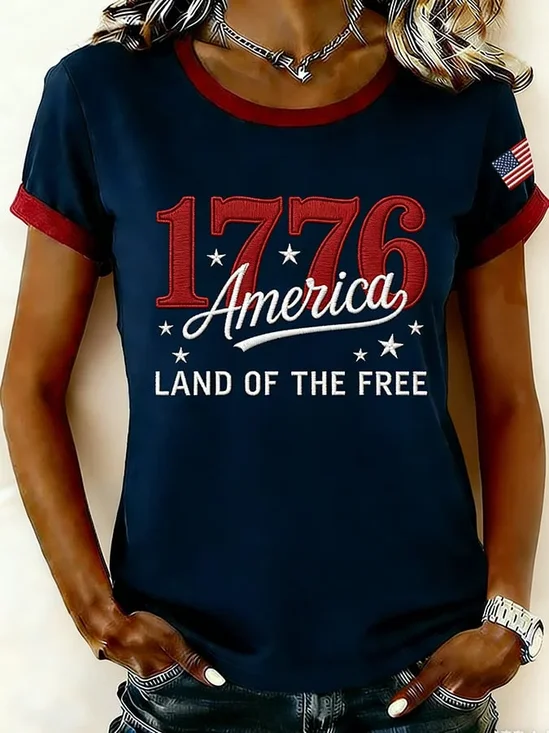 Women
                      Text Letters Short Sleeve Tee T-shirt Crew Neck
                      Printing Casual Graphic Tee Summer Top