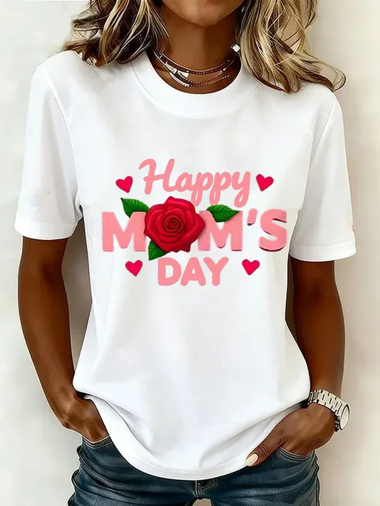 Women
                      Floral Short Sleeve Tee T-shirt Crew Neck Printing
                      Casual Graphic Tee Summer Top