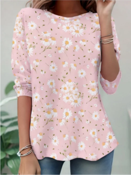 Women
                      Floral Long Sleeve Tee T-shirt Crew Neck Casual
                      Tunic Spring/Fall Top