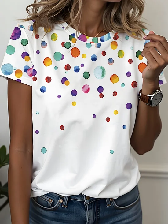 Women
                      Abstract Short Sleeve Tee T-shirt Crew Neck
                      Printing Casual Graphic Tee Summer Top