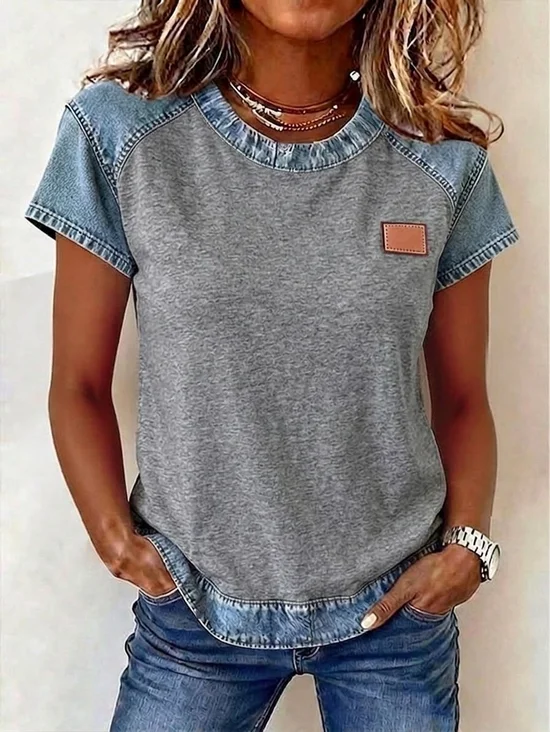 Women
                      Plain Short Sleeve Tee T-shirt Crew Neck Printing
                      Vintage Summer Top
