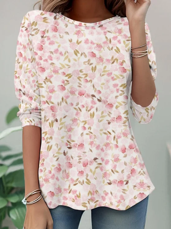 Women
                      Floral Long Sleeve Tee T-shirt Crew Neck Casual
                      Tunic Spring/Fall Top