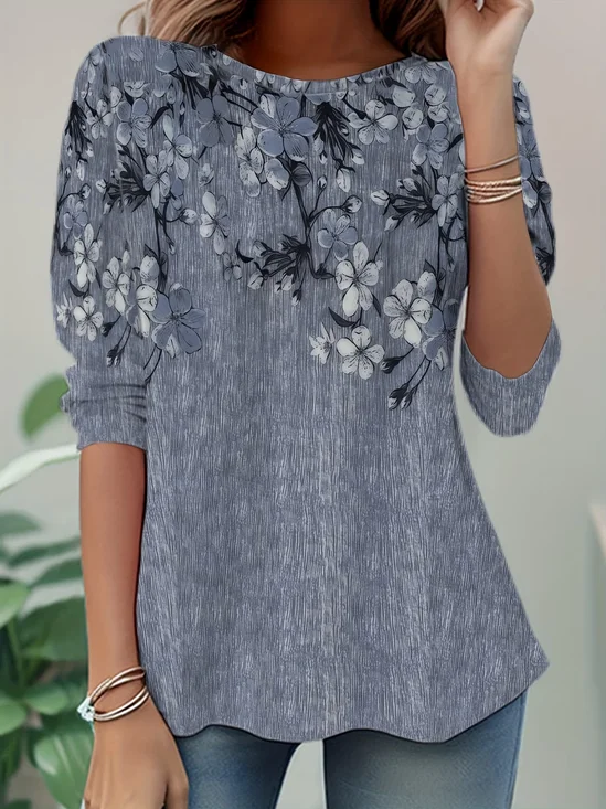 Women
                      Floral Long Sleeve Tee T-shirt Crew Neck Casual
                      Tunic Spring/Fall Top
