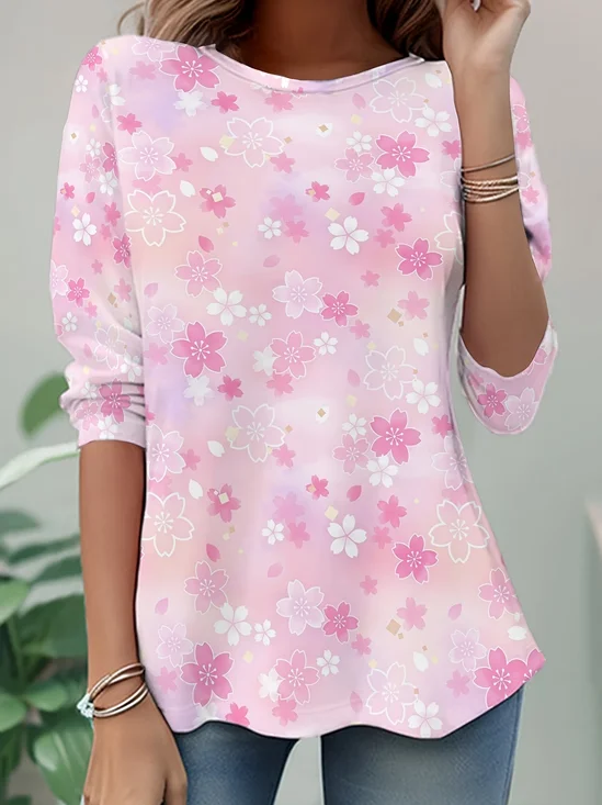 Women
                      Floral Long Sleeve Tee T-shirt Crew Neck Casual
                      Tunic Spring/Fall Top