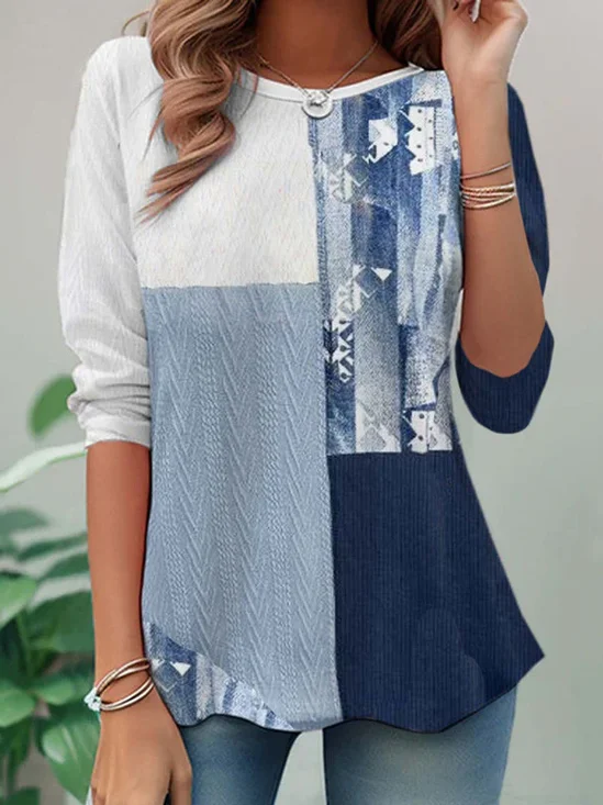 Women
                      Abstract Long Sleeve Tee T-shirt Crew Neck Casual
                      Tunic Spring/Fall Top