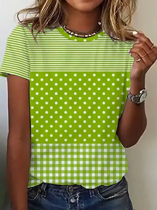 Women
                      Striped Short Sleeve Tee T-shirt Crew Neck
                      Printing Casual Graphic Tee Summer Top