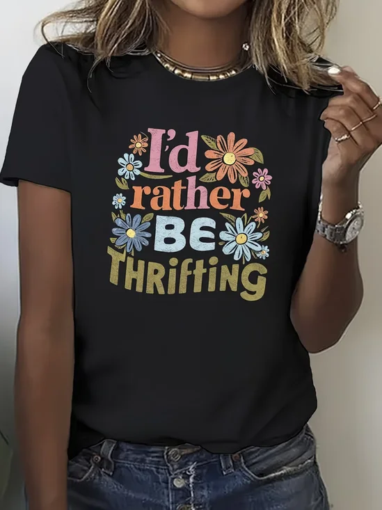 Women
                      Text Letters Short Sleeve Tee T-shirt Crew Neck
                      Printing Casual Graphic Tee Summer Top