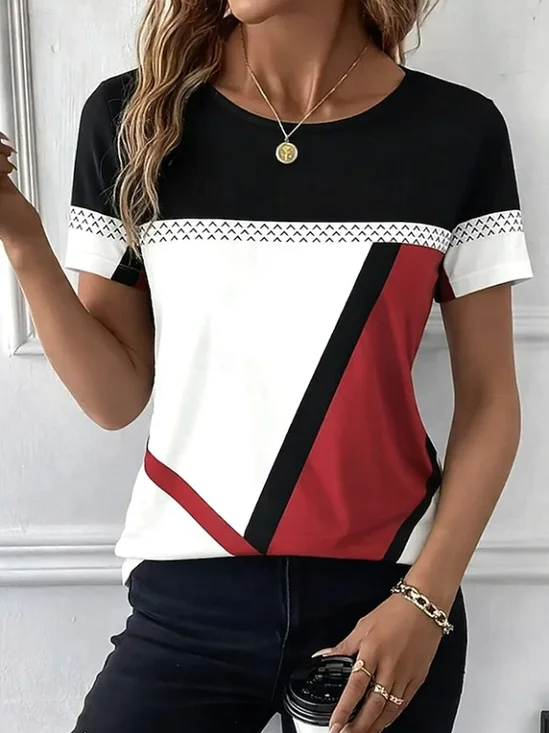 Women
                      Abstract Short Sleeve Tee T-shirt Crew Neck
                      Printing Casual Graphic Tee Summer Top