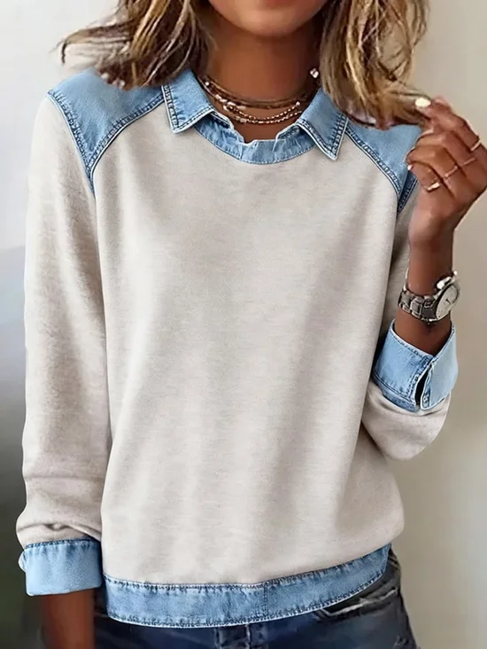 Women
                      Plain Shawl Collar Vintage Spring/Fall Long Sleeve
                      Sweatshirt