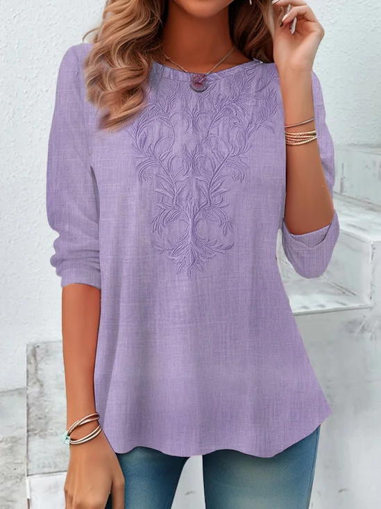 Women
                      Floral Long Sleeve Tee T-shirt Crew Neck Casual
                      Tunic Spring/Fall Top