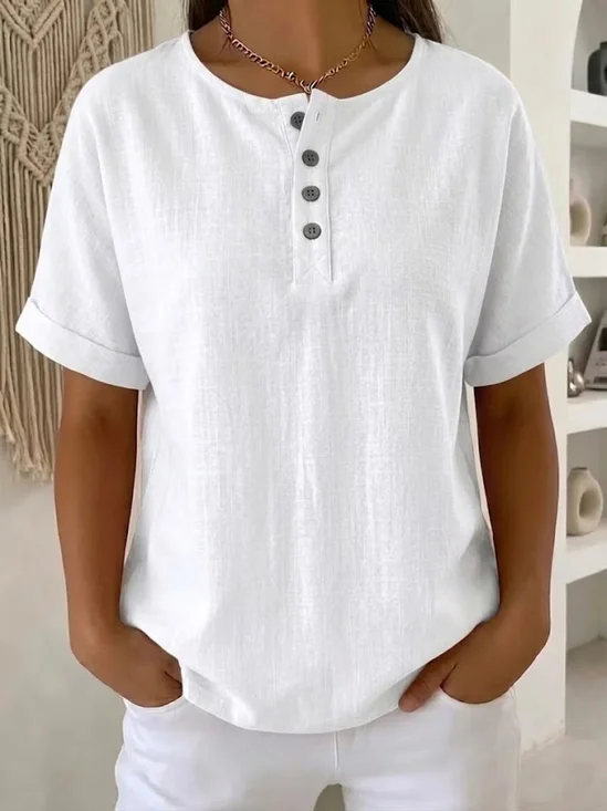 Women
                      Plain Short Sleeve Tee T-shirt Crew Neck Printing
                      Vintage Summer Top
