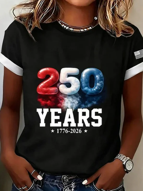 Women
                      Independence Day (Flag) Short Sleeve Tee T-shirt
                      Crew Neck Printing Casual Graphic Tee Summer Top