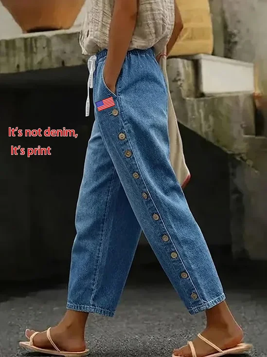 Women Independence Day (Flag) Long Pants Casual Spring/Fall Trousers