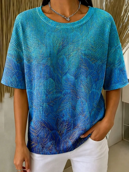 Women
                      Abstract Short Sleeve Tee T-shirt Crew Neck
                      Printing Casual Summer Top