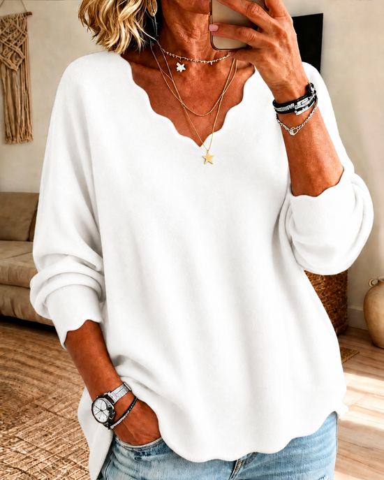 Knitted Regular Fit Plain Simple Knit Top