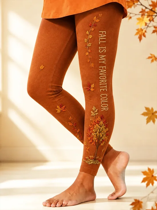Women Text Letters Casual All Season Printing Long Leggings Trousers