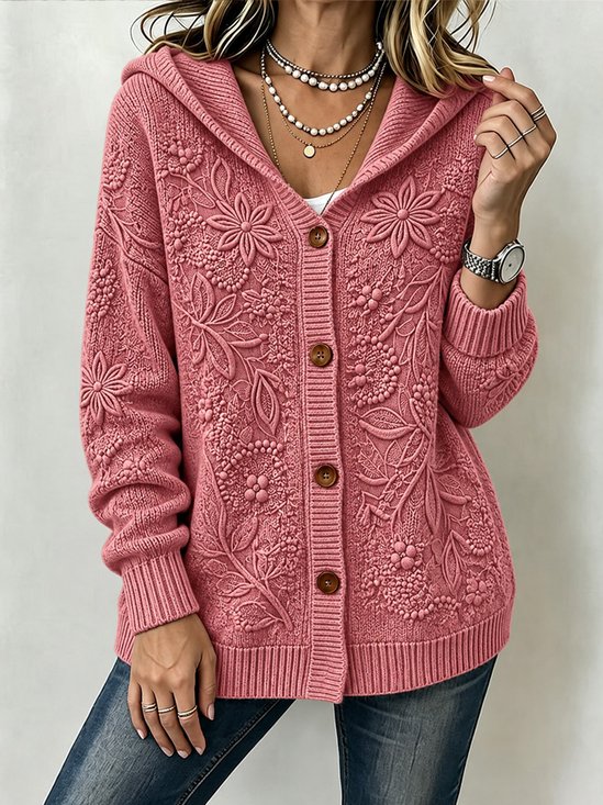 Women Floral Printing Long Sleeve Casual Spring/Fall Jacket Outerwear