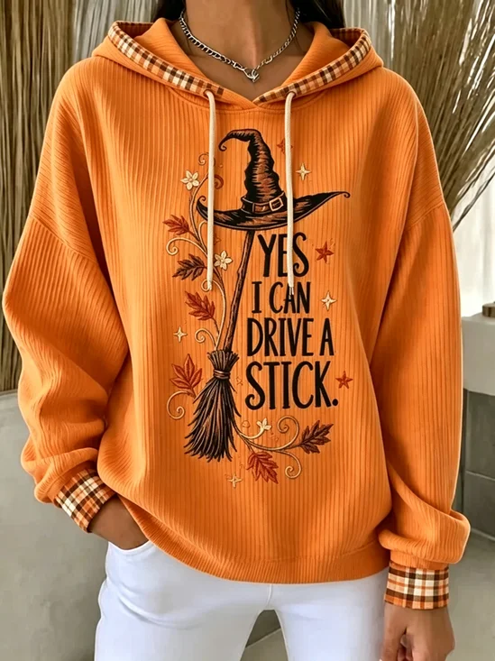Women Text Letters Printing Long Sleeve Casual Daily Spring/Fall Hoodie
