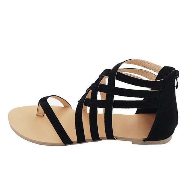 womens flat sandals with zipper back