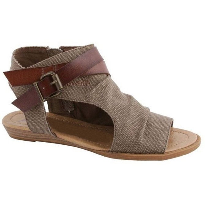Women Plus Size Denim Cloth Adjustable Buckle Sandals