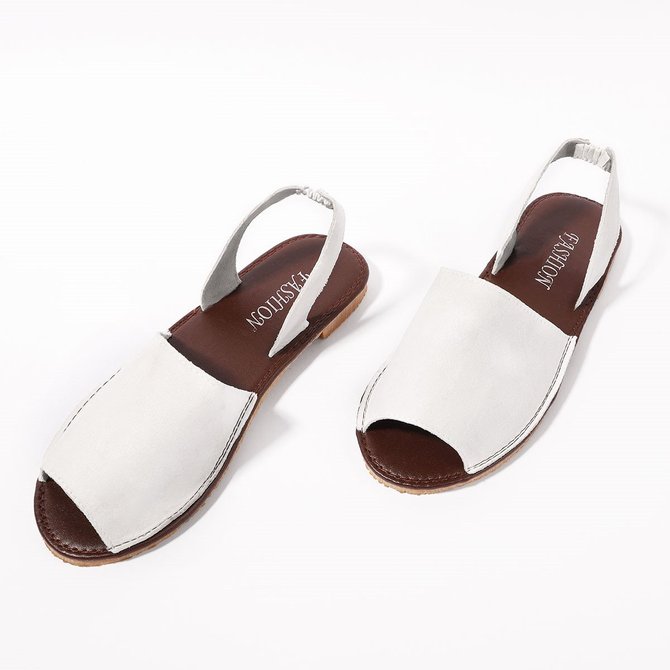 JFN  Summer Women Flip FlopArtificial Suede Peep Plus Size Toe Slip on Sandals