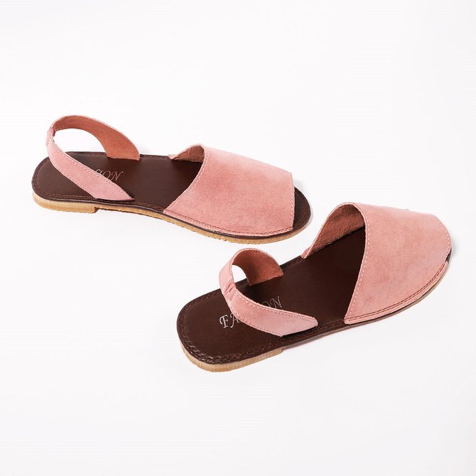 JFN  Summer Women Flip FlopArtificial Suede Peep Plus Size Toe Slip on Sandals