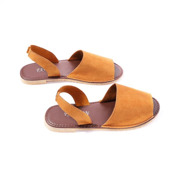 JFN  Summer Women Flip FlopArtificial Suede Peep Plus Size Toe Slip on Sandals