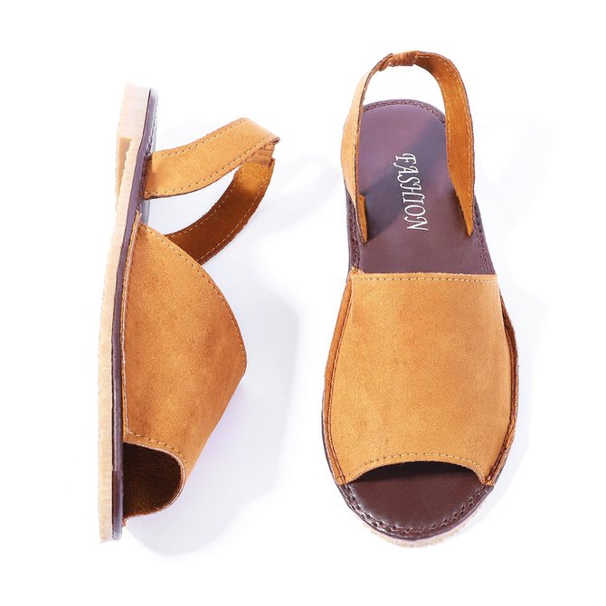 JFN  Summer Women Flip FlopArtificial Suede Peep Plus Size Toe Slip on Sandals