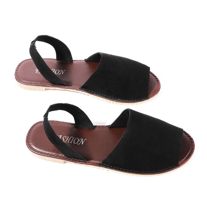 JFN  Summer Women Flip FlopArtificial Suede Peep Plus Size Toe Slip on Sandals