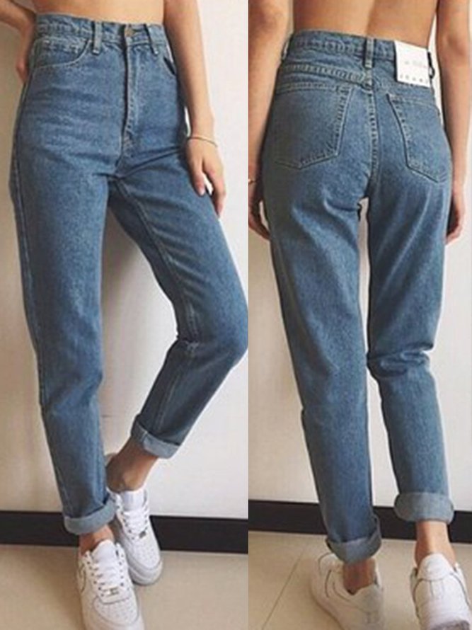 Paneled Solid Cotton Jeans | Women's Clothing | Paneled Solid Cotton ...