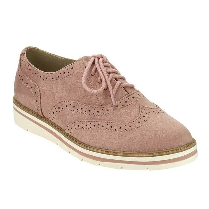 women's lace up perforated oxfords shoes plus size casual shoes