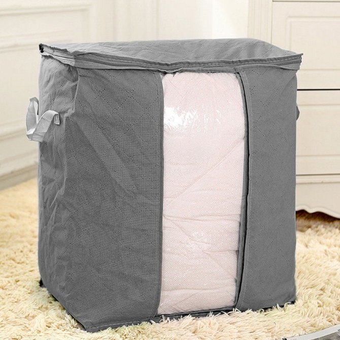 JFN Foldable Storage Bins Clothes Blanket Closet Organizer Bag Case