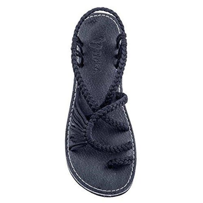JFN  Plus Size Women Sandals Handmade Beach Flat Sandals