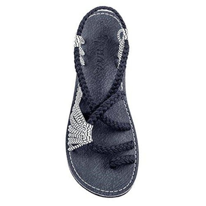 JFN  Plus Size Women Sandals Handmade Beach Flat Sandals