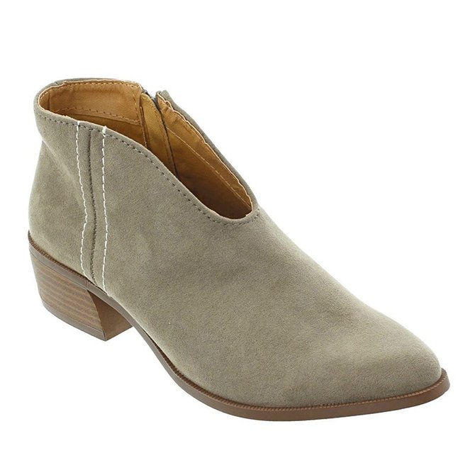 Women Deep V Sexy Booties Casual Comfort Zipper Shoes